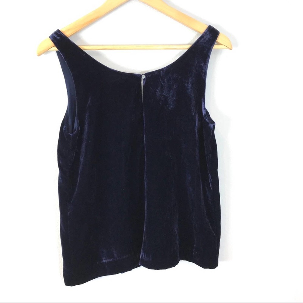 NWT J. Crew Twilight Blue Velvet Tank Top - Picture 5 of 7